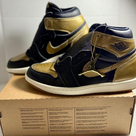 DZ5485-071 Air Jordan 1 Retro Hi OG Black & Gold Sz: 12 | NWB B-Stock non-og box
